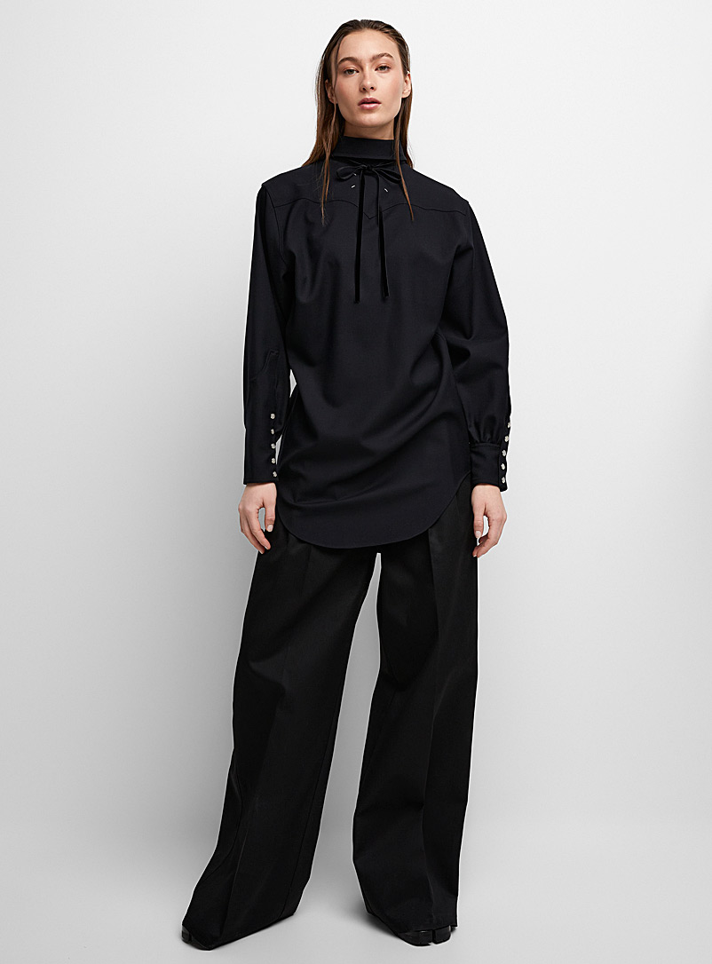 Maison Margiela Black Wide-leg Western-style pant for women