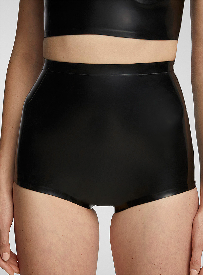 Maison Margiela Black Latex mini shorts for women