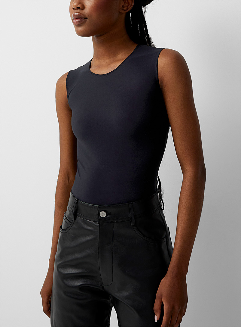 Maison Margiela Black Ruched neckline bodysuit for women