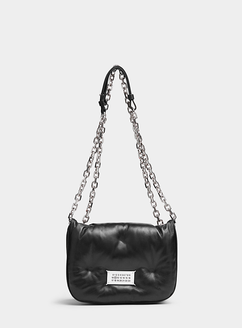 Maison Margiela Black Glam Slam Tufted flap small bag for women