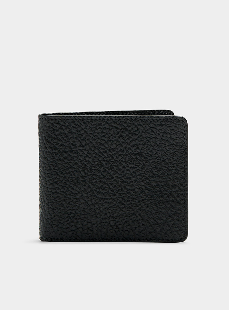 Maison Margiela: Le porte-cartes minimaliste en cuir détails surpiqués Noir pour femme