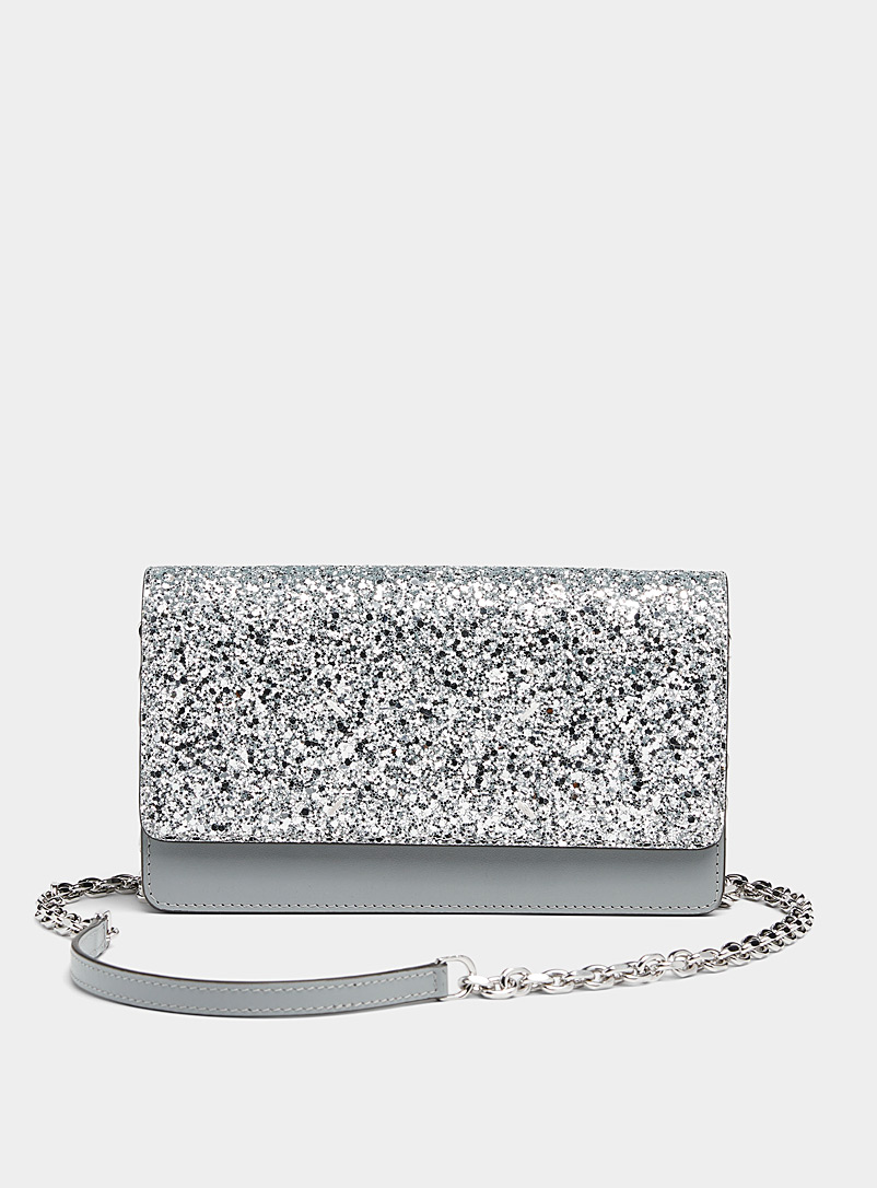 Maison Margiela Silver Chain shoulder strap sequined wallet for women