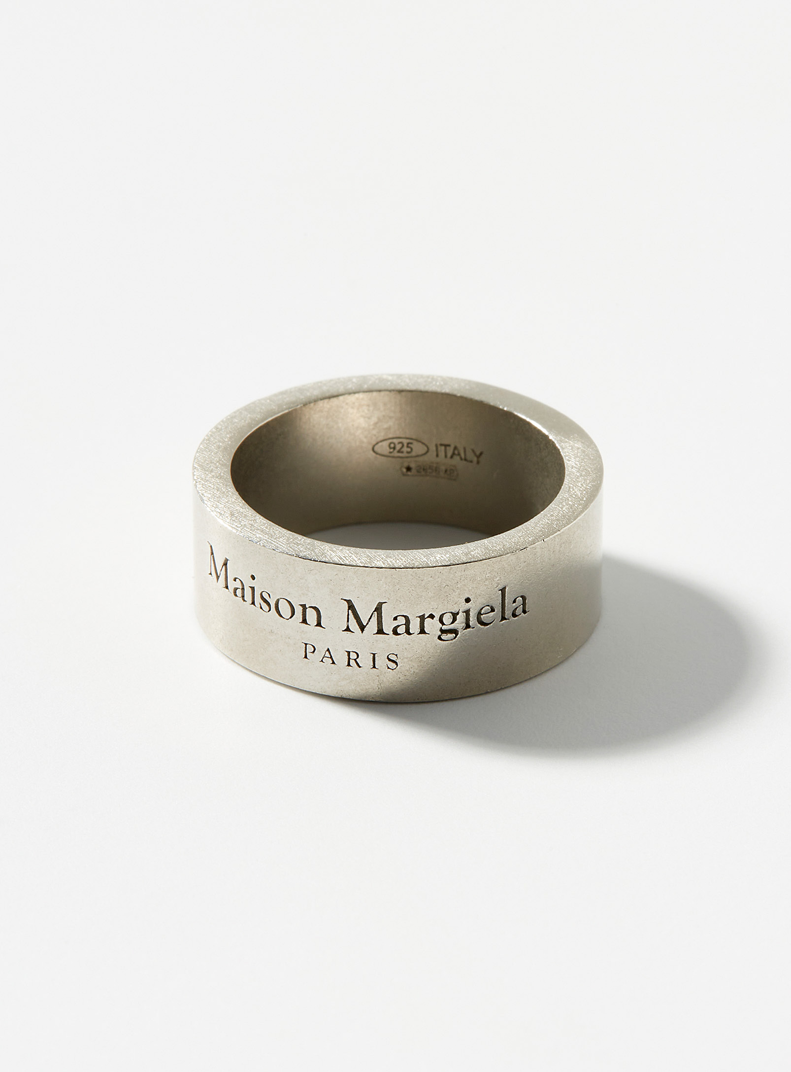 Maison Margiela Engraved Ring In Silver