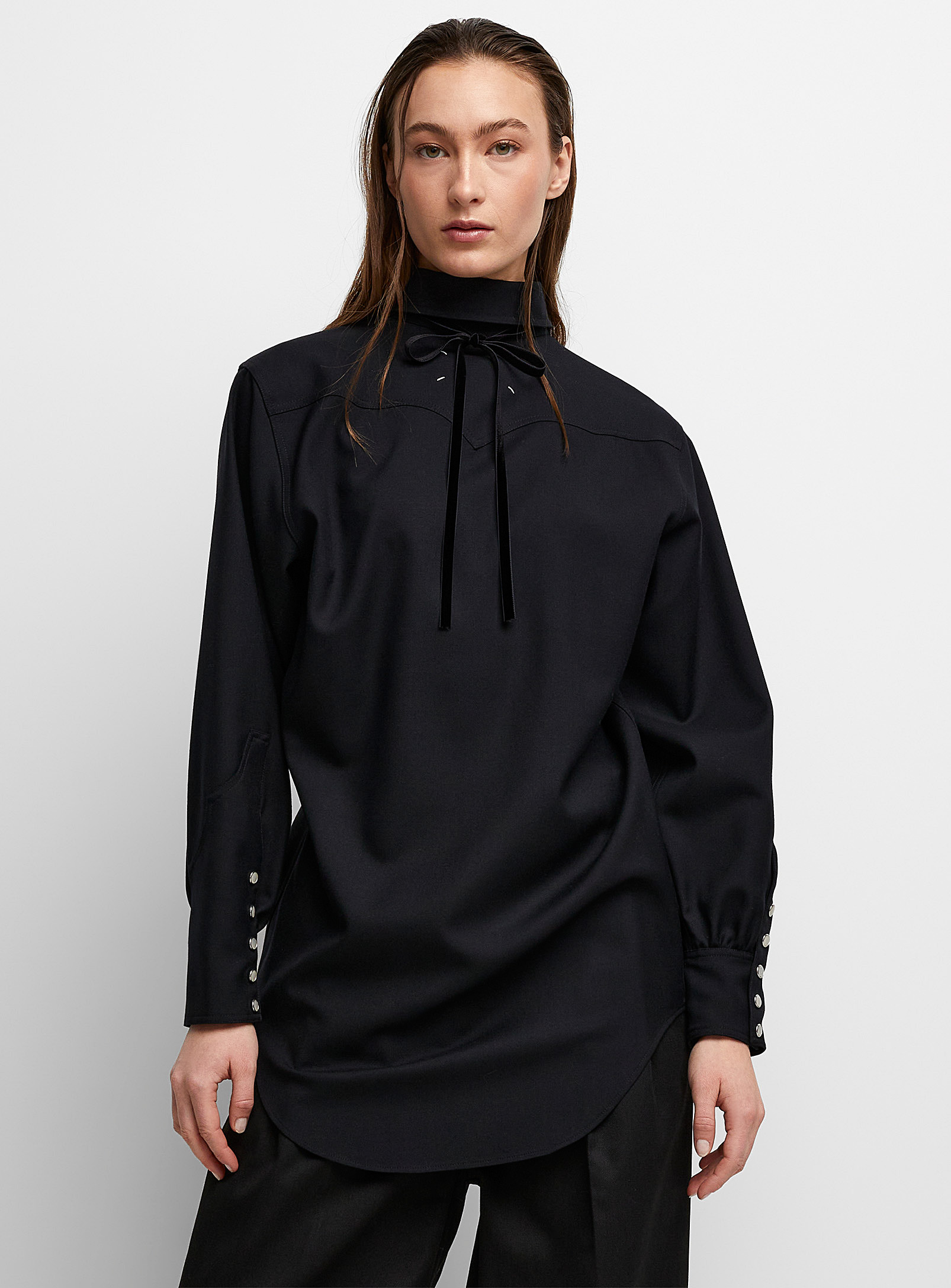 Maison Margiela - Women's Pendleton black wool shirt