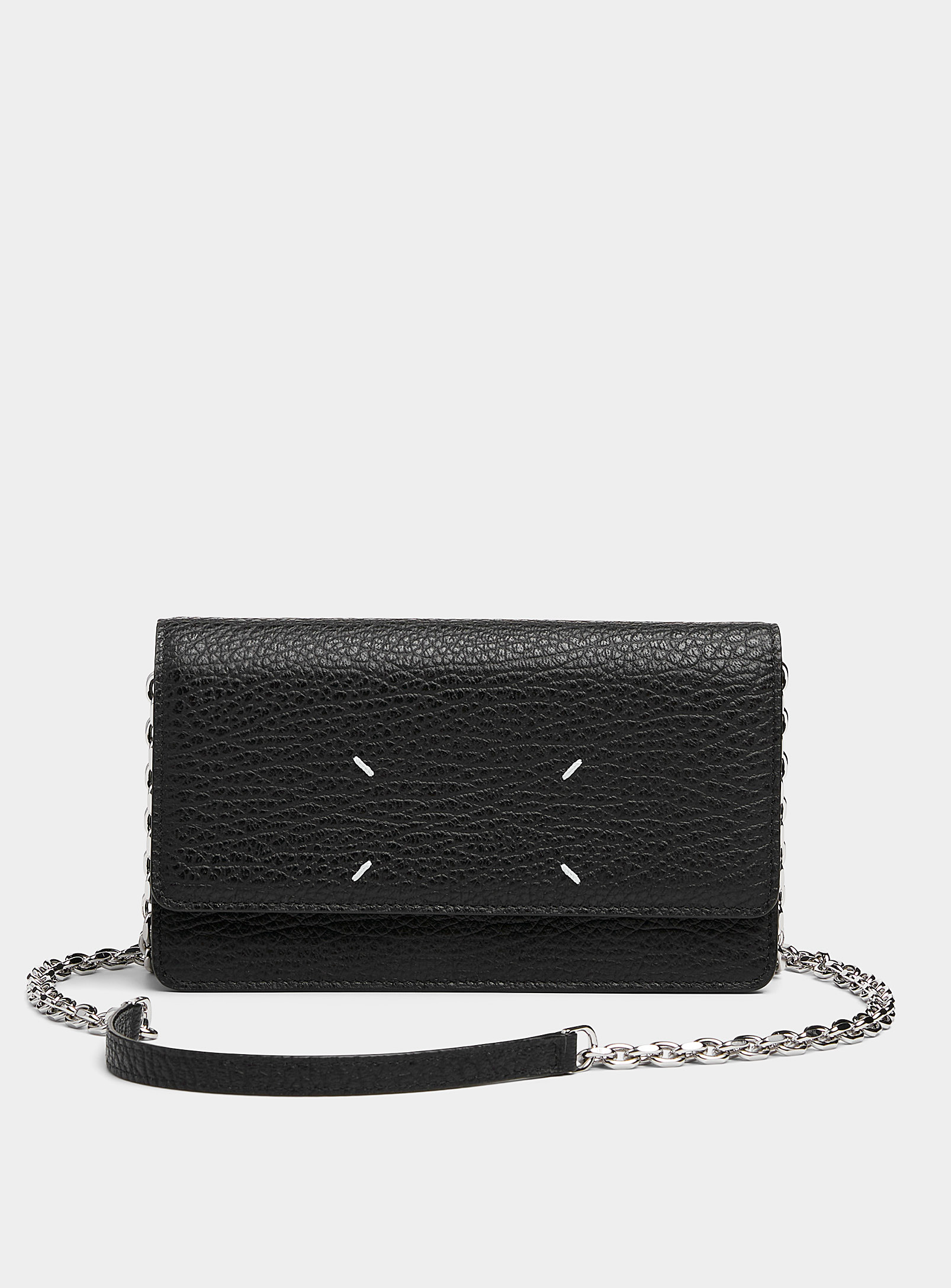 Maison Margiela Chain Shoulder Strap Wallet In Black