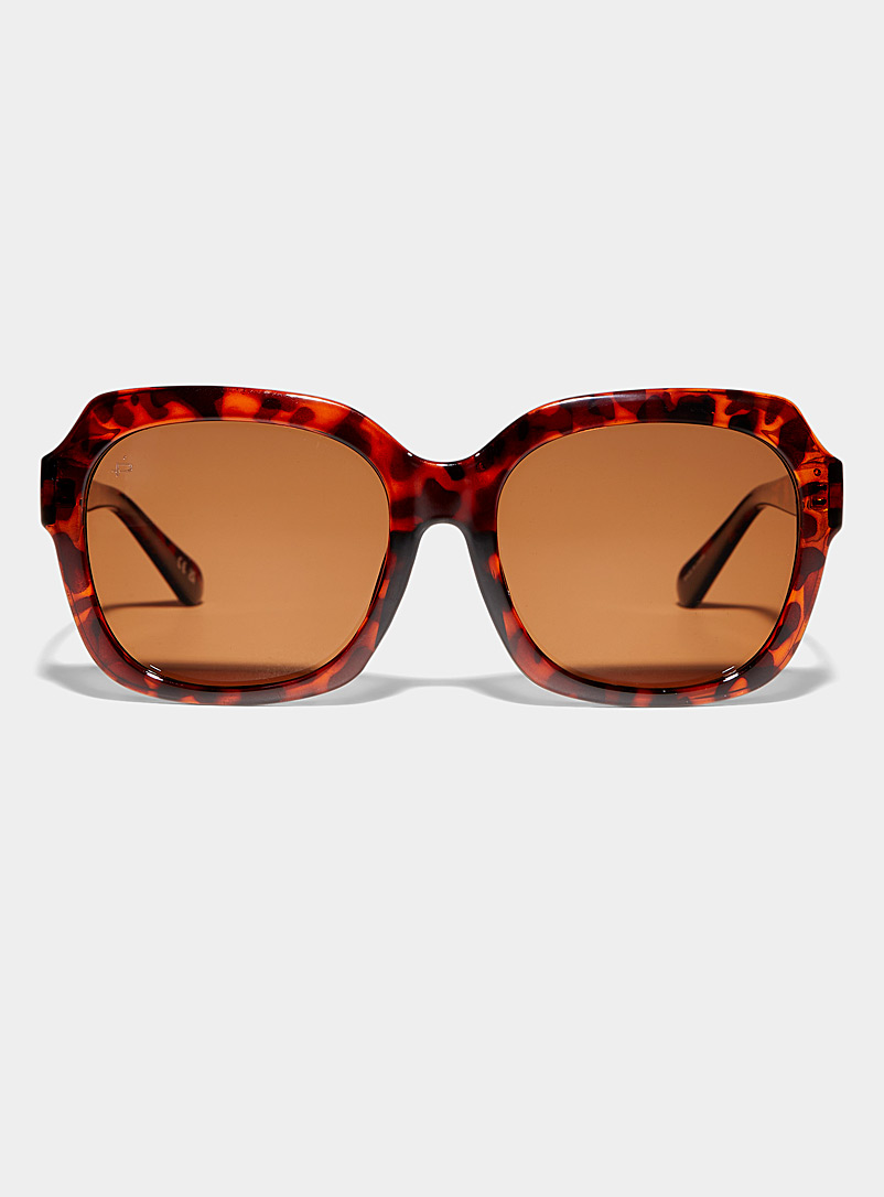 Prive Revaux: Les lunettes de soleil carrées Espanola Way Brun pâle-taupe pour femme