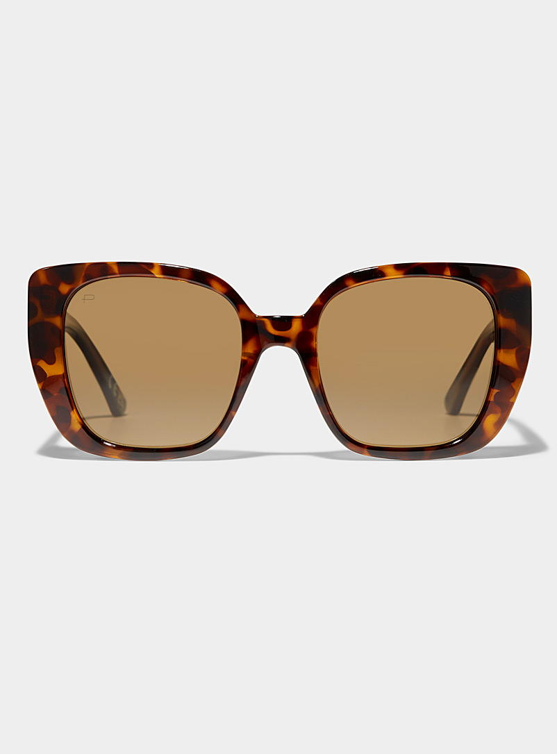 Prive Revaux: Les lunettes de soleil carrées Double Tap Taupe pour femme