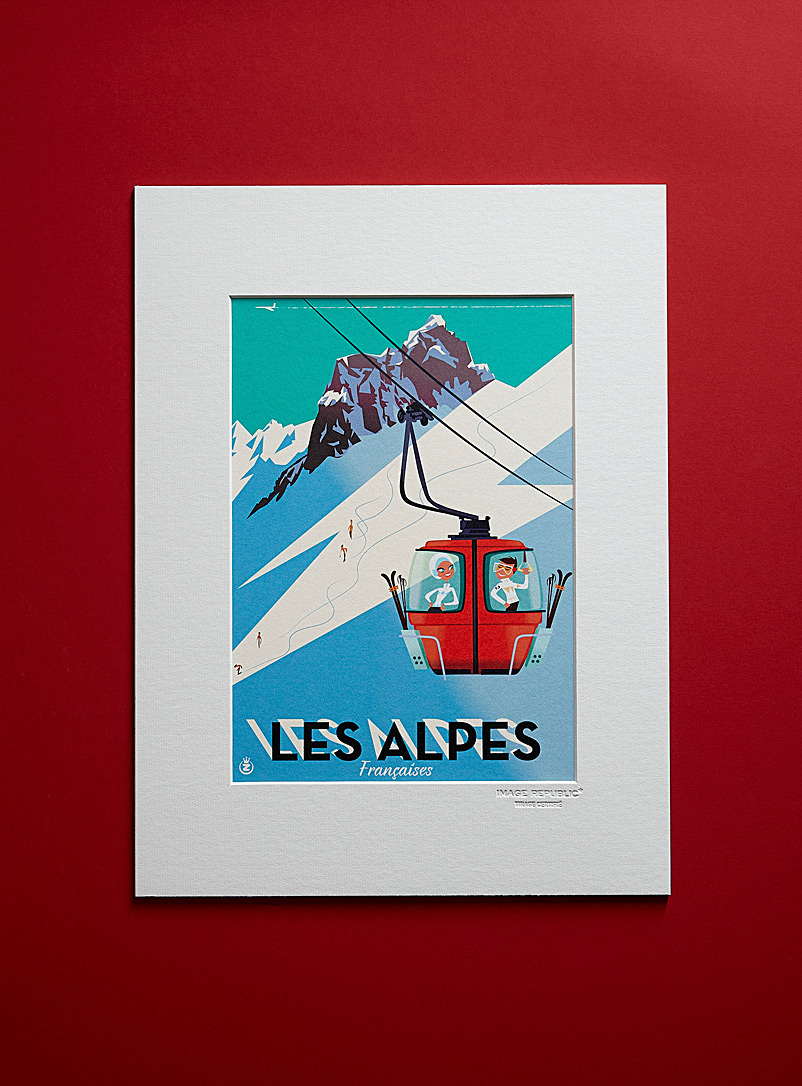 Image Republic Patterned Blue Ski dans les Alpes art print