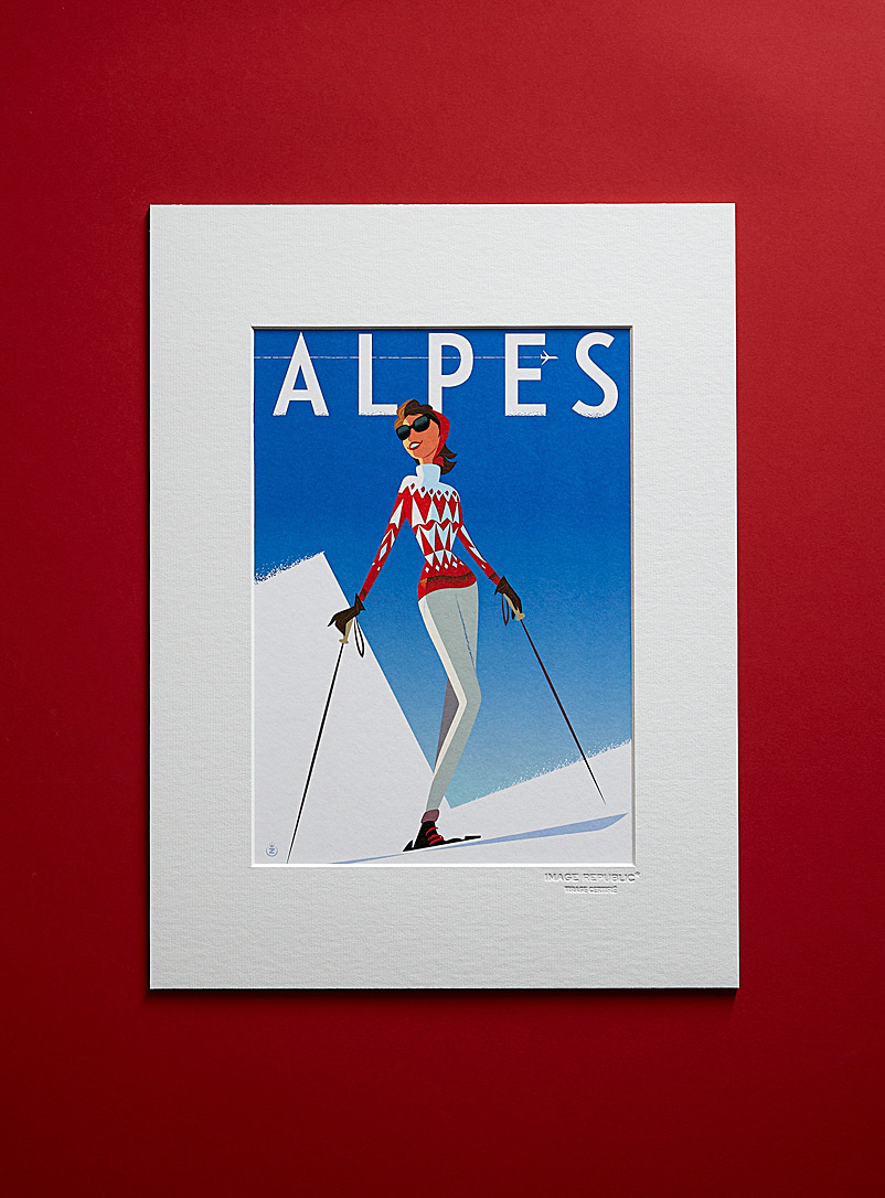 Image Republic Patterned Red Ski dans les Alpes art print