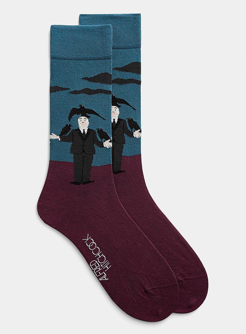 Jimmy Lion Red Hitchcock Crows socks for men