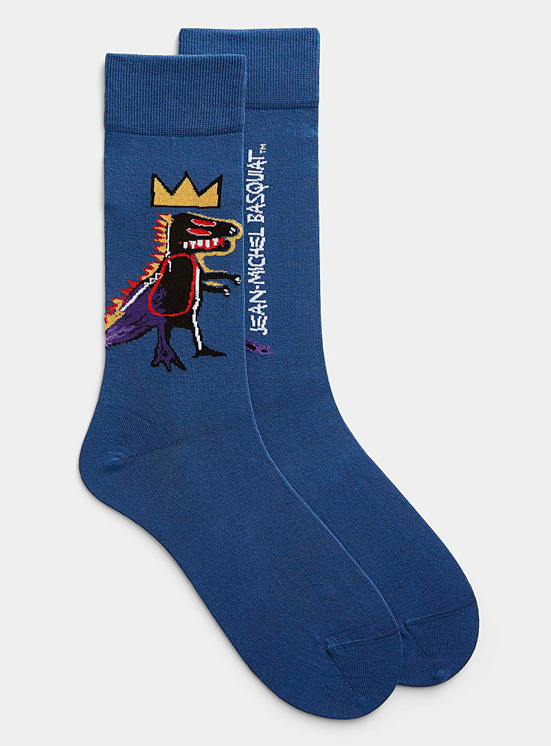Jimmy Lion Blue Basquiat Pez Dispenser socks for men