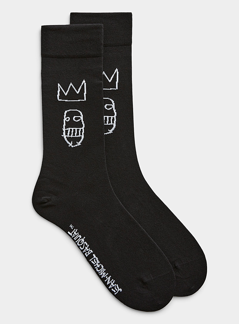 Jimmy Lion Black Basquiat Sugar Ray Robinson socks for men