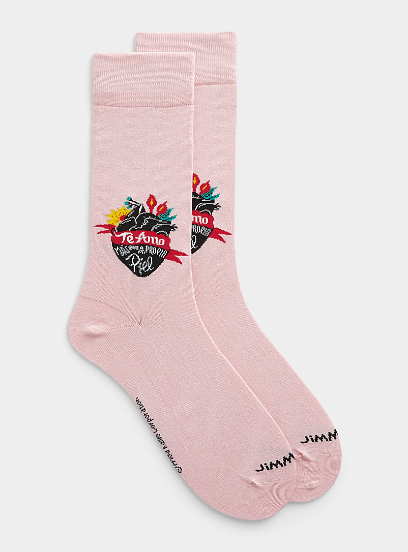 Jimmy Lion Pink Frida Kahlo Te Amo sock for men