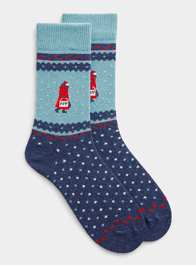 Jimmy Lion Patterned blue Winter New Yorker socks for men