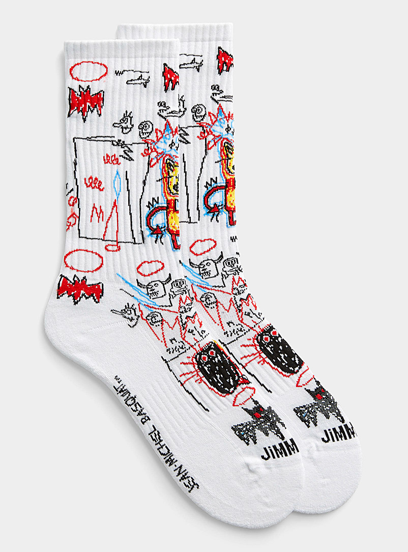 Basquiat Batman ribbed socks product image (primary)