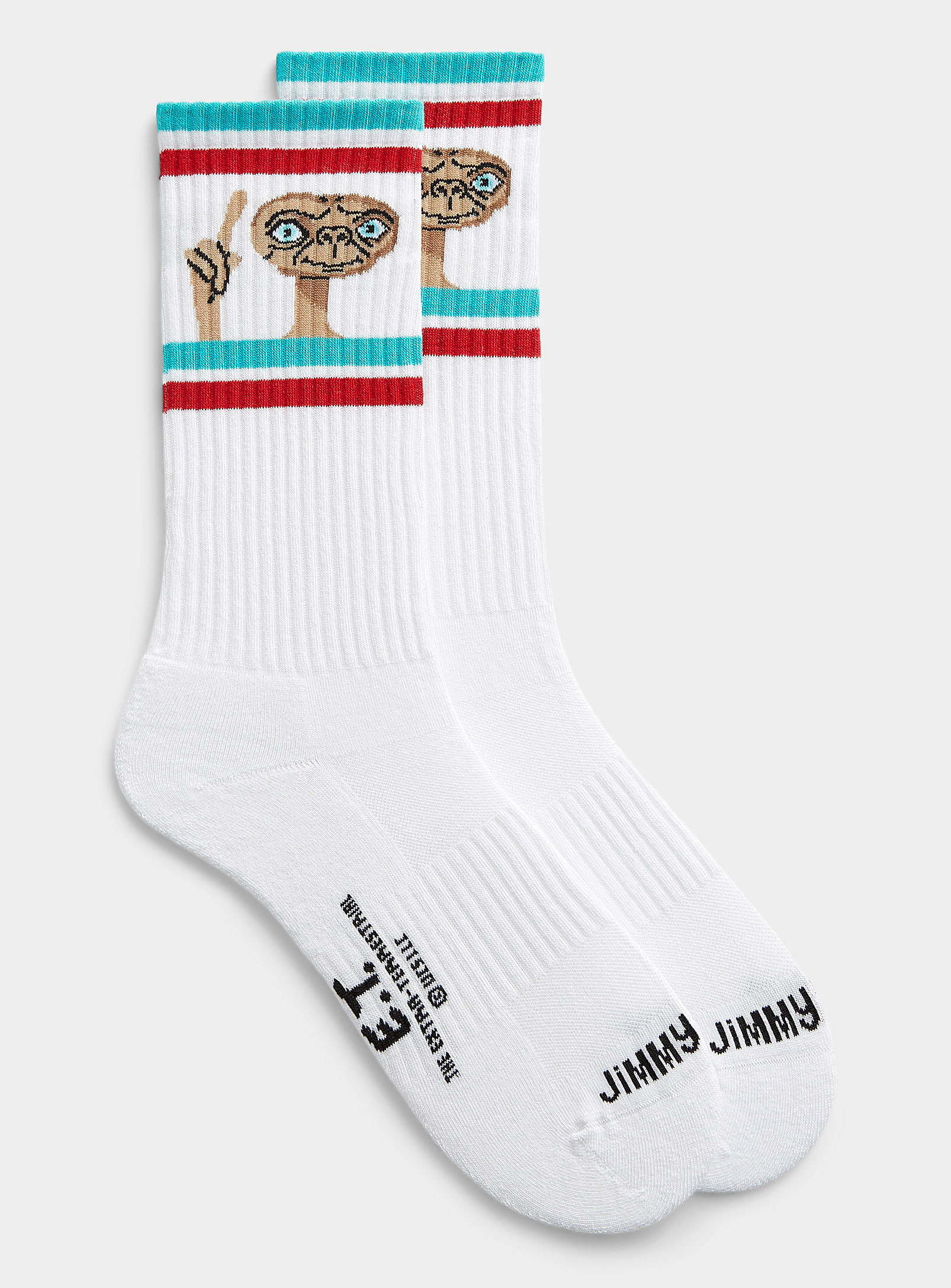 Jimmy Lion E.t. Phone Home Athletic Socks In White
