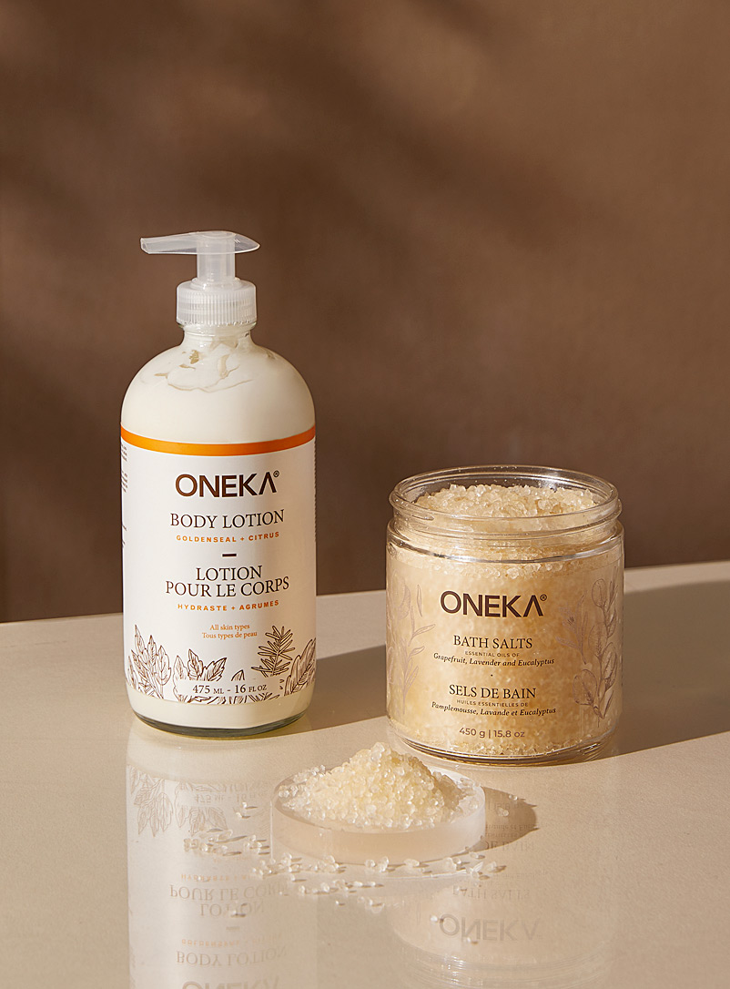 Oneka Goldenseal & Citrus Bath salt and body lotion set