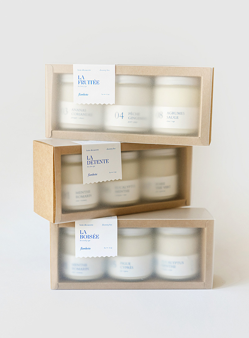 Flambette Fruity Discovery scented candle set