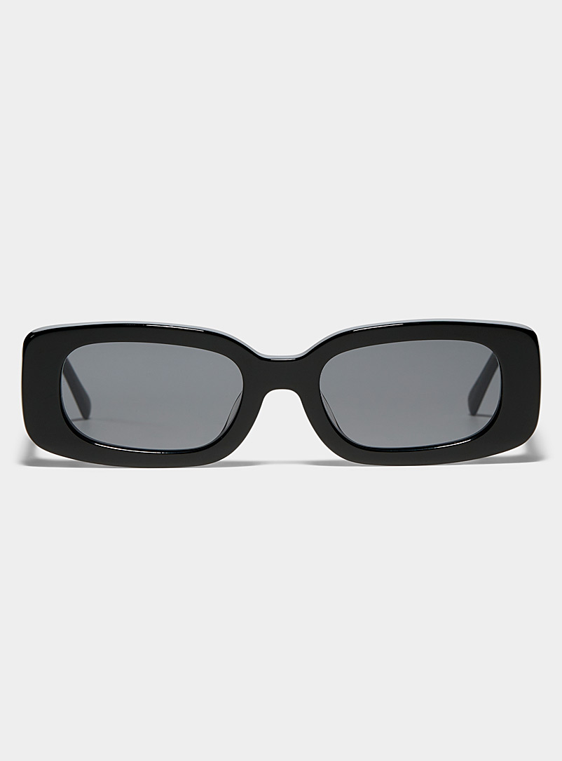 Bonnie Clyde: Les lunettes de soleil rectangulaires Show and Tell Noir pour homme