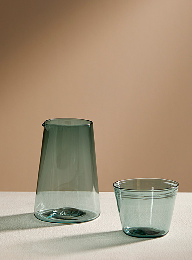 Silvia Taylor Blue Blown glass carafe and glass set 2 pieces