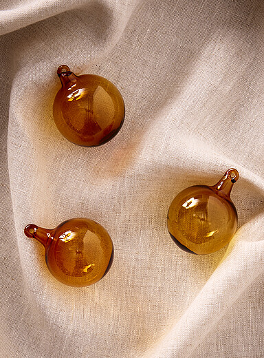 L'ornement boule de verre ronde Ensemble de 3