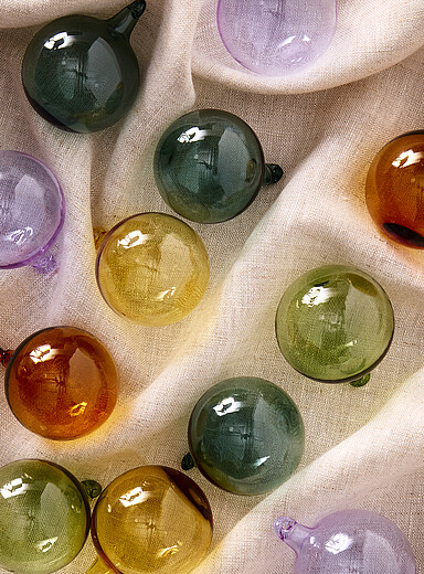 L'ornement boule de verre ronde Ensemble de 3