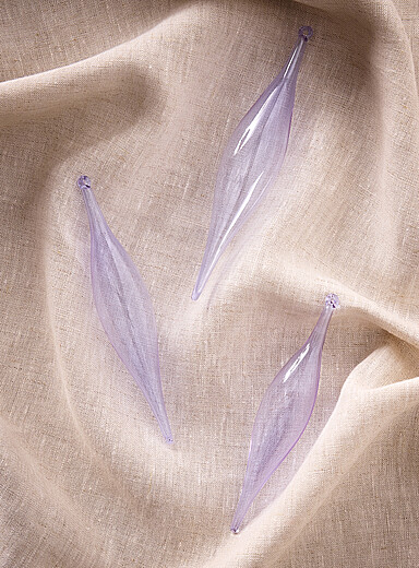 L'ornement boule de verre allong&eacute;e Ensemble de 3