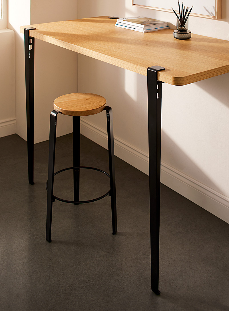 TIPTOE Graphite Black 110 cm high table and bar leg