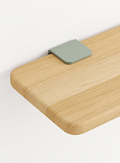 Wall-mounted eco-certified oak bedside table Wall mount and table top set