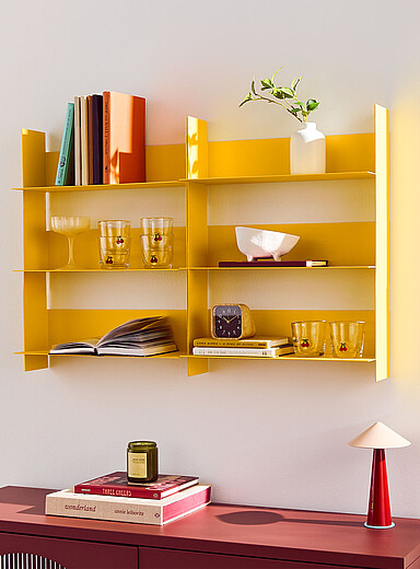 Pli folded steel wall-mounted shelf unit 45 cm long