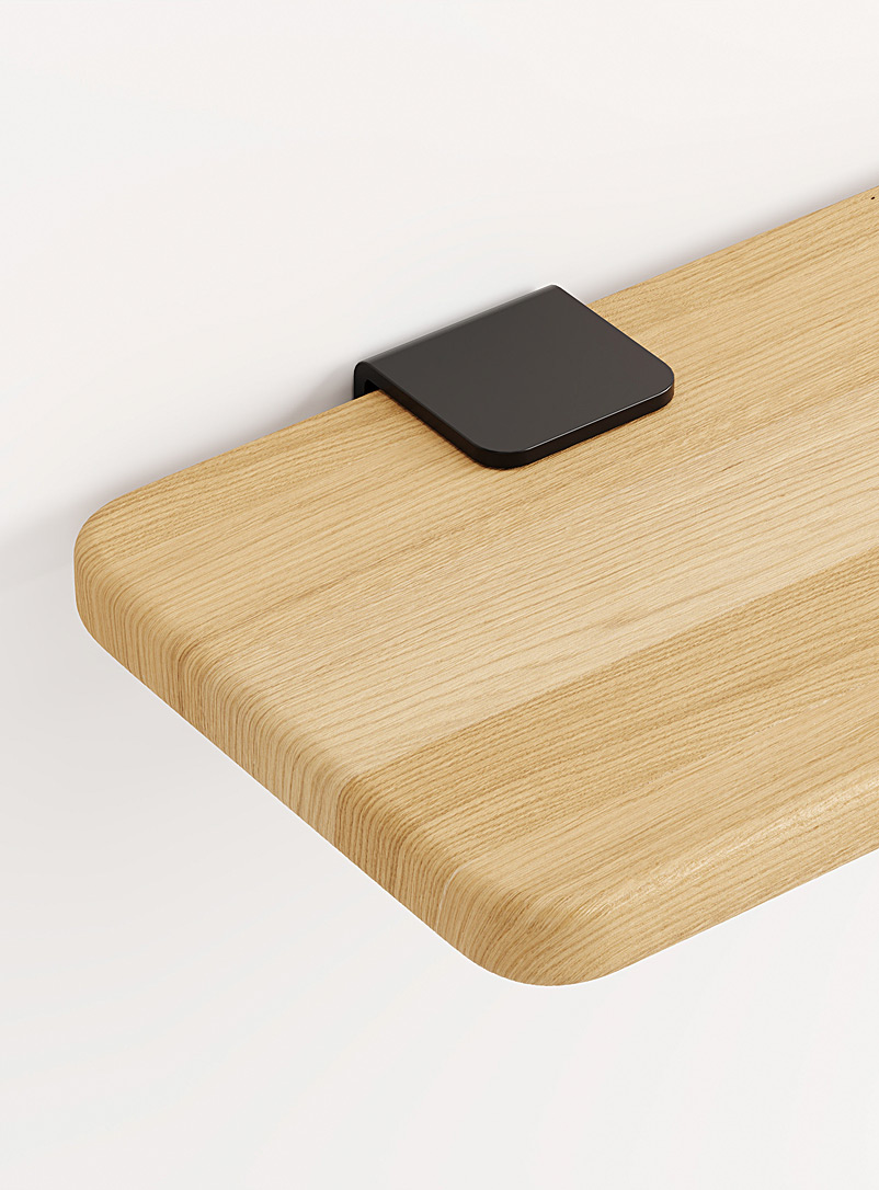 Wall-mounted eco-certified oak bedside table Wall mount and table top set product image 2