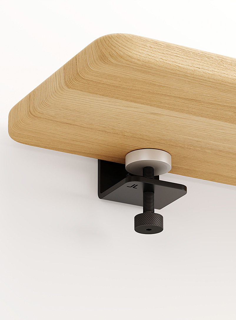 Wall-mounted eco-certified oak bedside table Wall mount and table top set product image 3