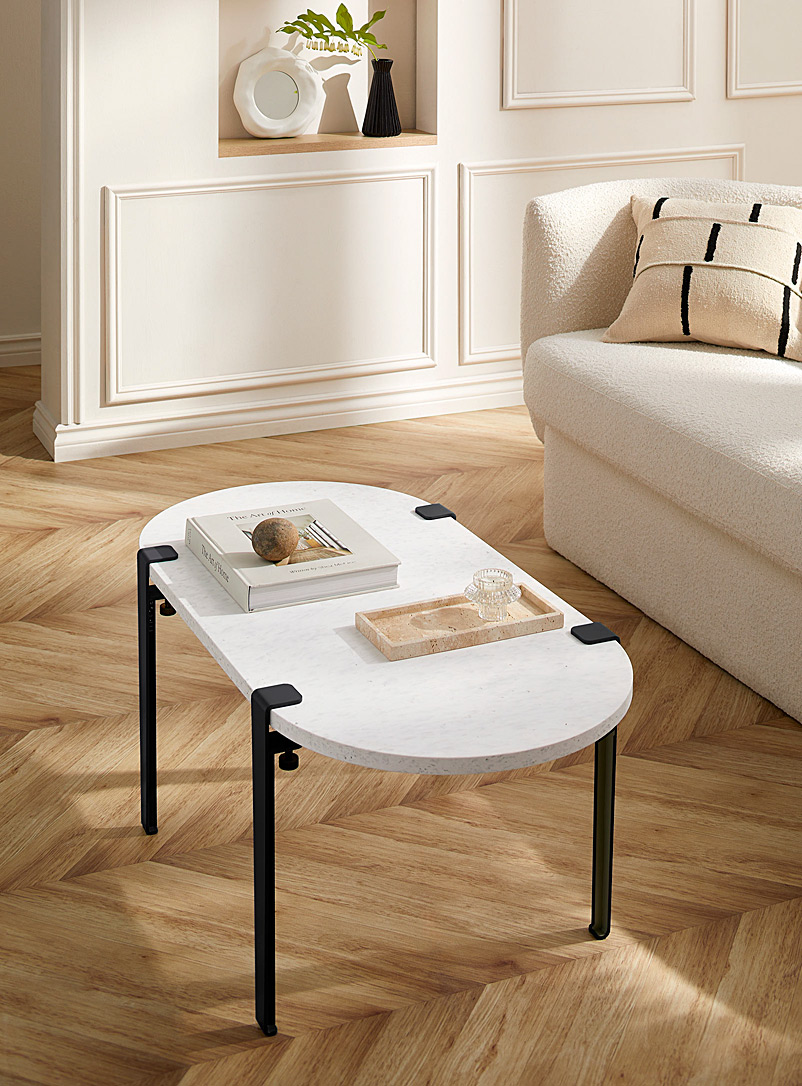 VENEZIA rounded recycled plastic coffee table product image (primary)
