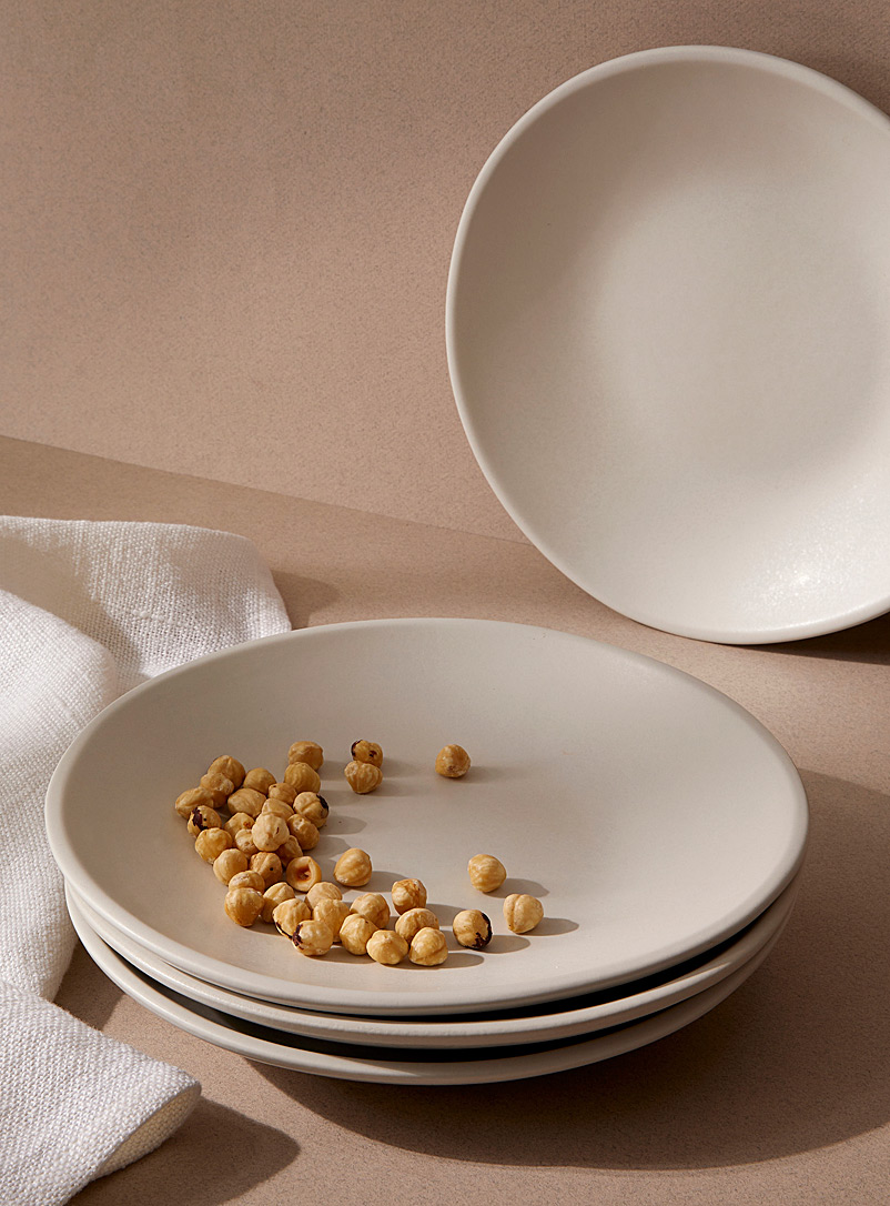 GHARYAN White Dadasi stoneware dinner plates Set of 4