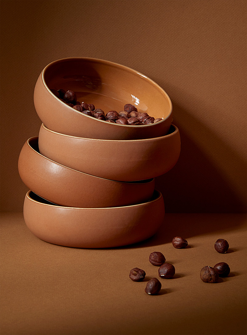GHARYAN Copper/Rust Ewa stoneware tapas bowls Set of 4