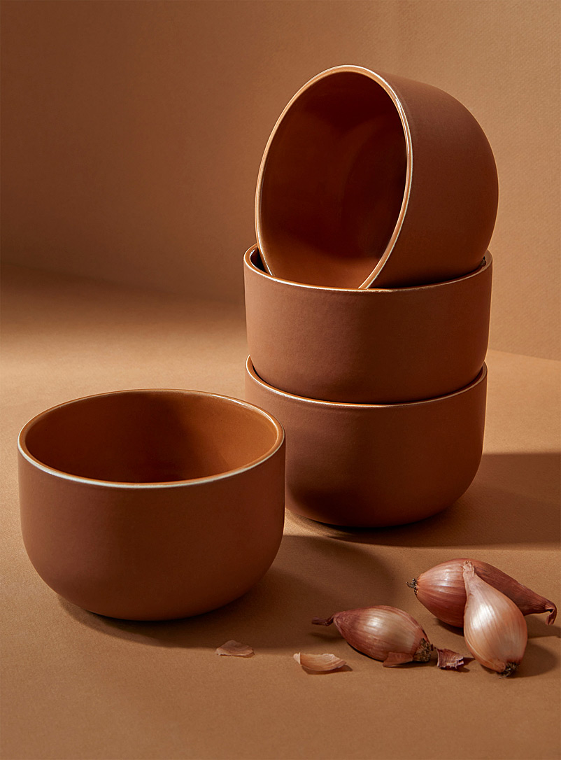 GHARYAN Copper Youlha stoneware dinner bowls Set of 4