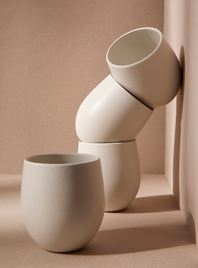 GHARYAN White Epa stoneware coffee and tea cups Set of 4