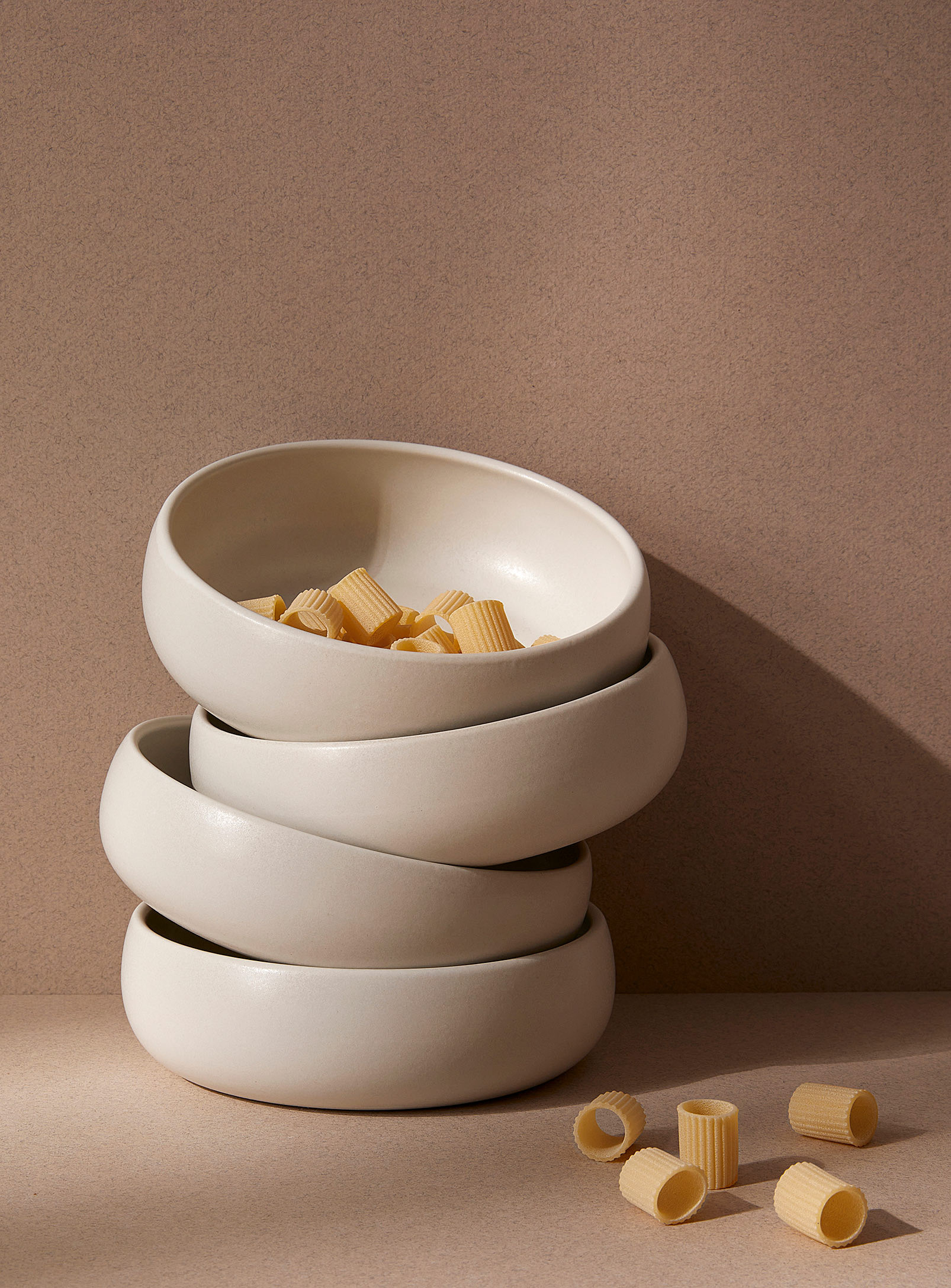 Gharyan Ewa Stoneware Tapas Bowls Set Of 4 In White