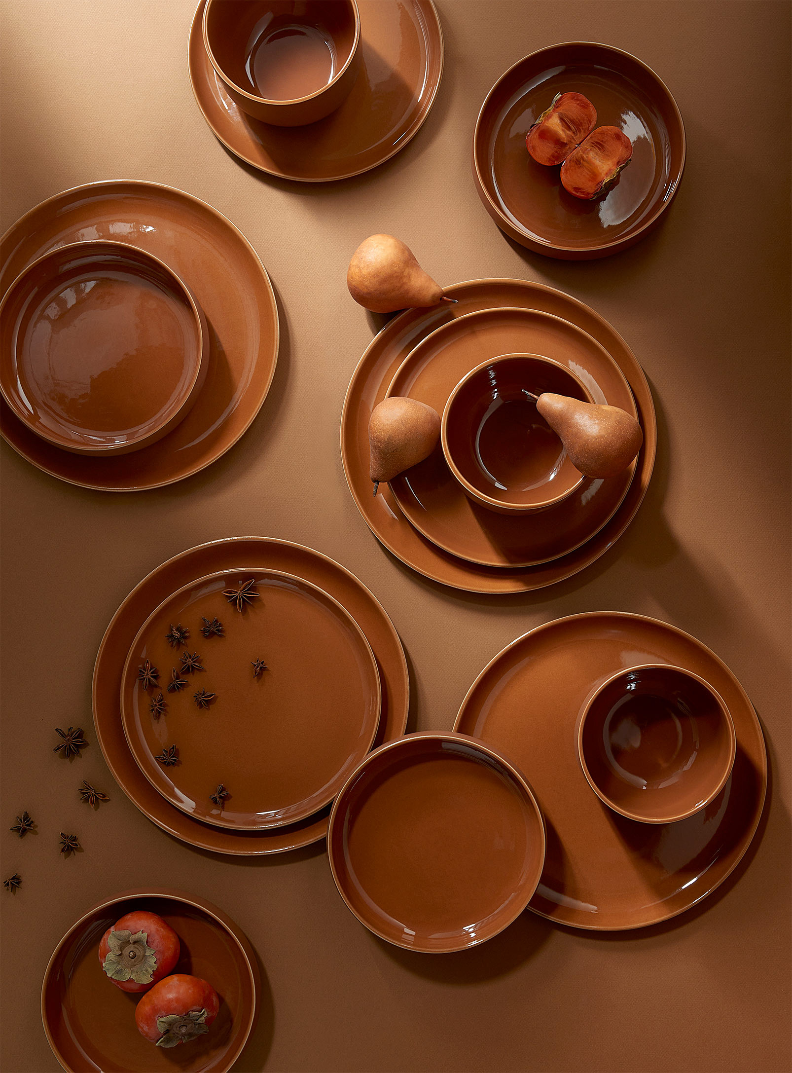 Gharyan Le Gourmand Dinnerware Set 16-piece Set In Copper