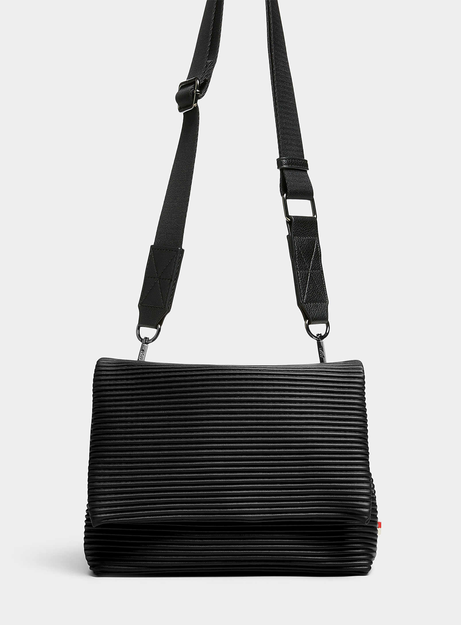Co-lab Claudia Pleated Flap Bag In Black
