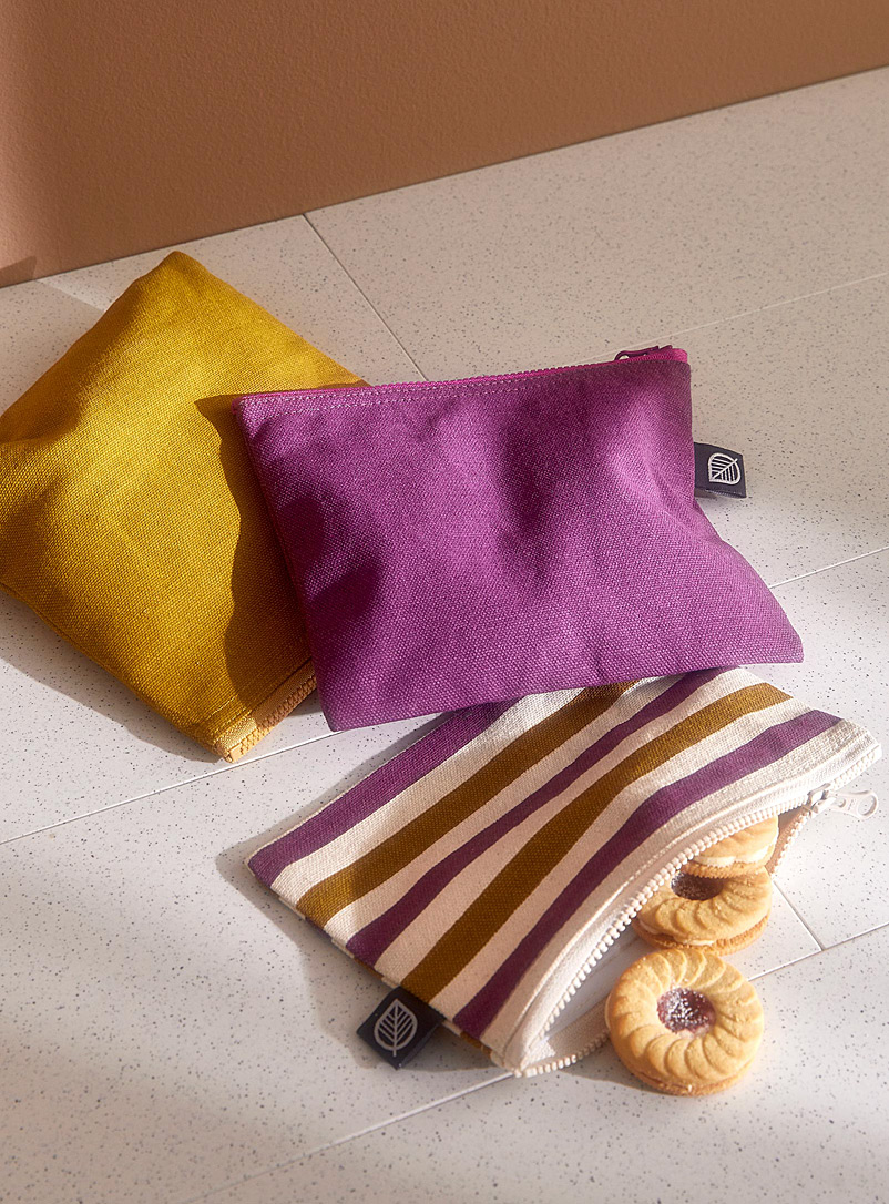 Simons Maison: Les sacs à collation coton bio tricolores Ensemble de 3 Jaune foncé