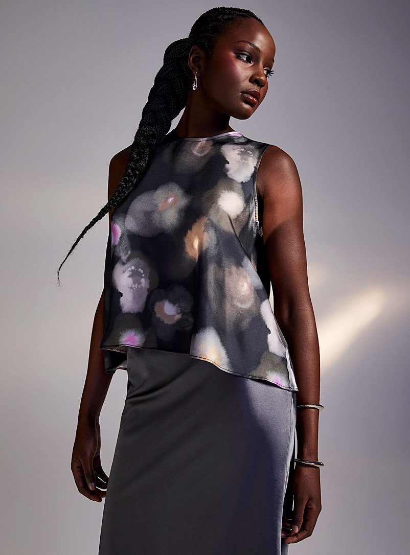 Edito par Simons: La blouse en soie aquarelle botanique Assorti pour femme