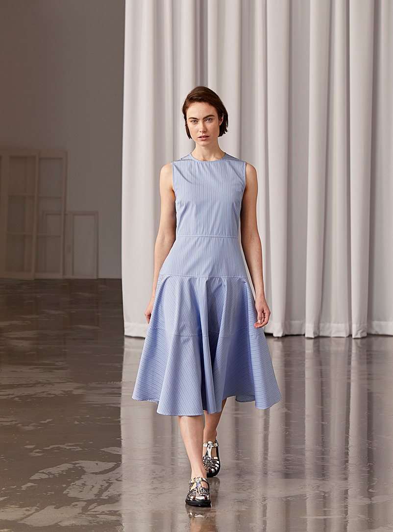 Edito par Simons: La robe en popeline à rayures Bleu pour femme