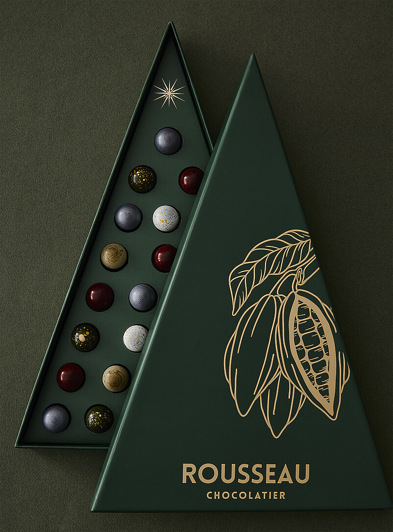 La boîte de chocolats fins Evergreen 28 chocolats artisanaux Collection ...