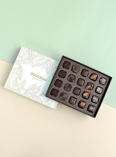 La bo&icirc;te de chocolats fins v&eacute;gans 20 chocolats artisanaux