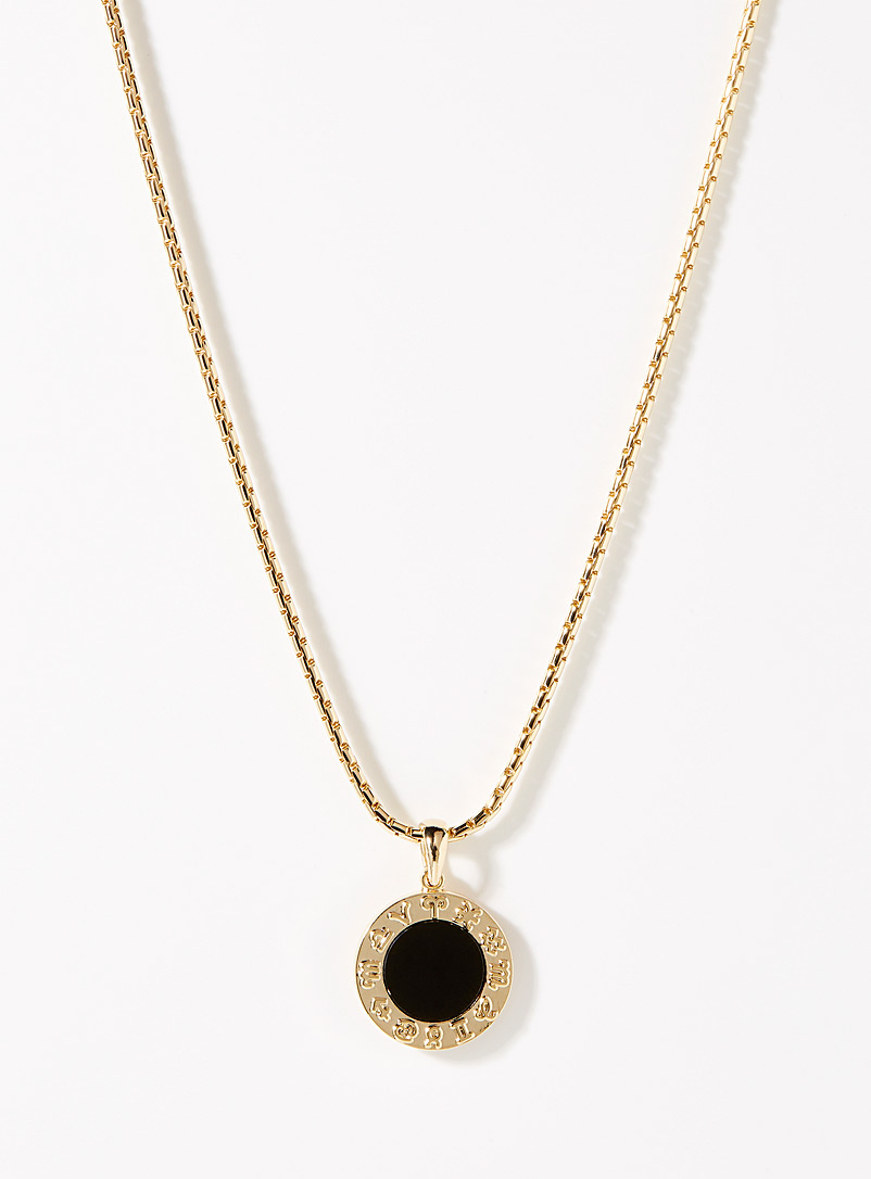 Le 31 Assorted gold  Golden astrology pendant necklace for men