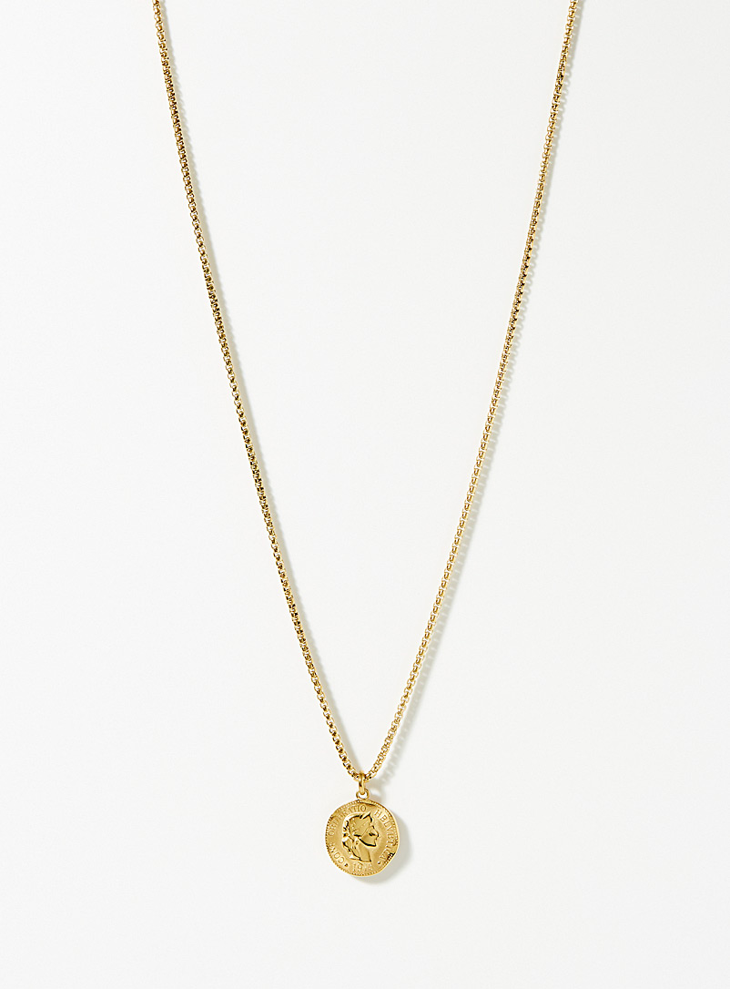 Le 31 Gold Face medallion chain for men
