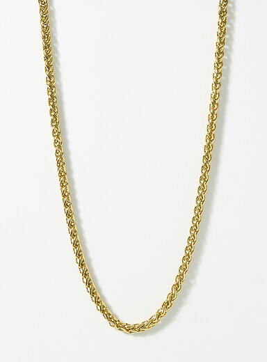 Le 31 Golden Yellow Stainless-steel palm tree link chain for men