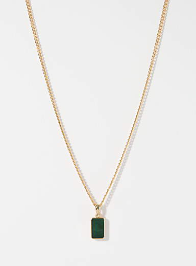 Le 31: Le collier plaque accent Vert fonc&eacute; - Mousse pour homme