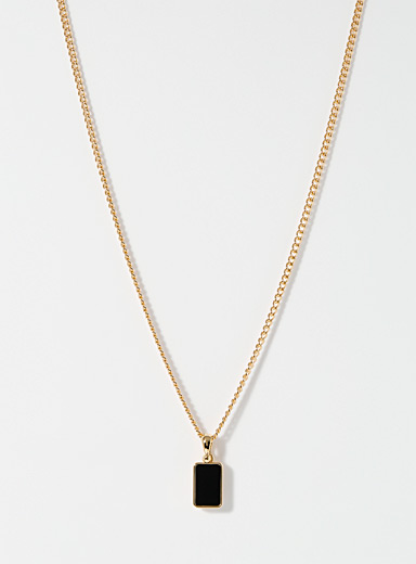 Le 31 Assorted black  Accent plate necklace for men